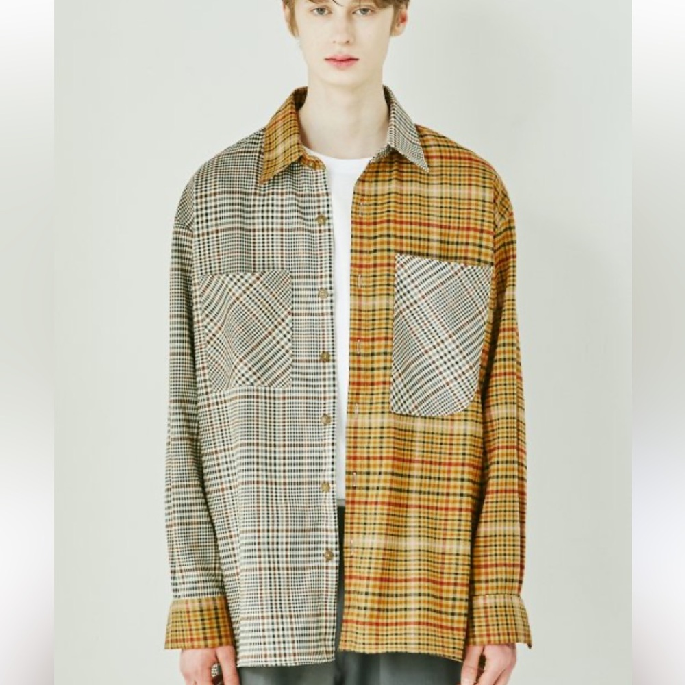 S SY Savant Syndrome Half Complex Brown Check Shirt